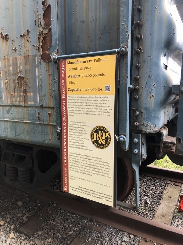 Richmond, Fredericksburg & Potomac Boxcar #2305 Marker image. Click for full size.