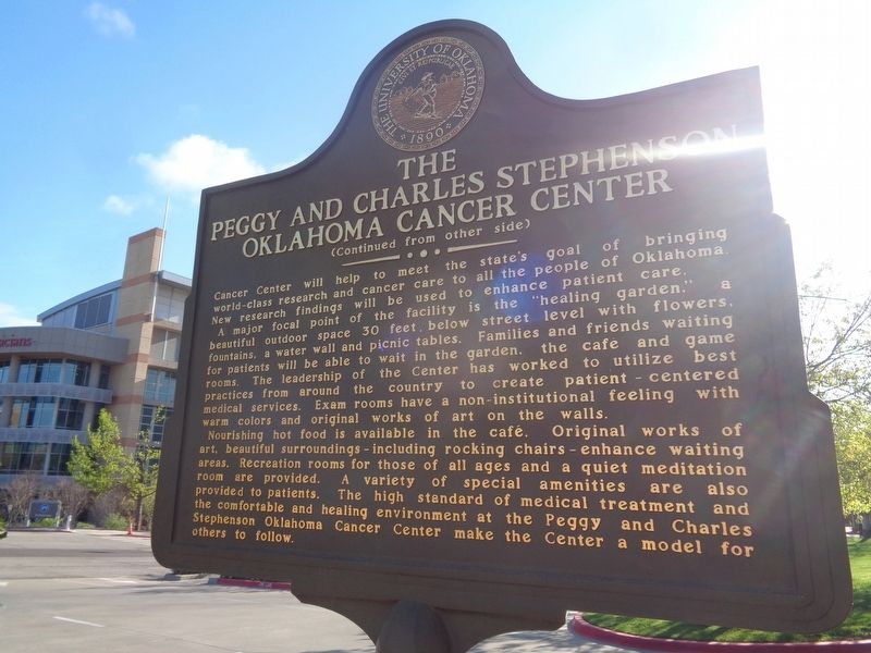 The Peggy and Charles Stephenson Oklahoma Cancer Center Marker image. Click for full size.