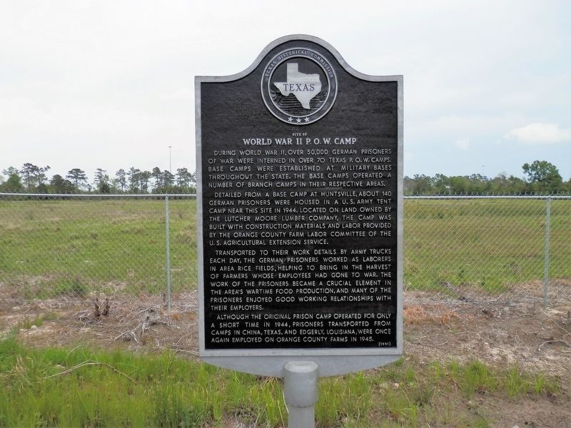 Site Of World War II P.O.W. Camp Marker image. Click for full size.
