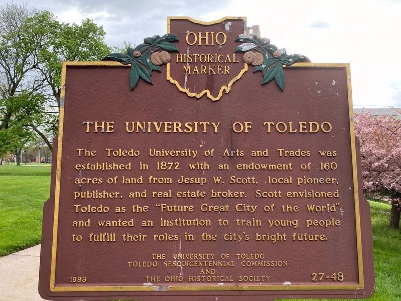 The University of Toledo Marker. Click for full size. The University of Toledo Marker image. Click for full size.