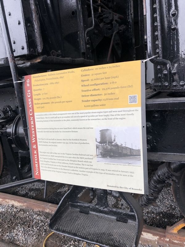 Norfolk & Western Class G1 #6 Marker image. Click for full size.