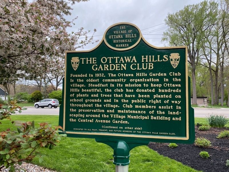 The Ottawa Hills Garden Club Marker image. Click for full size.