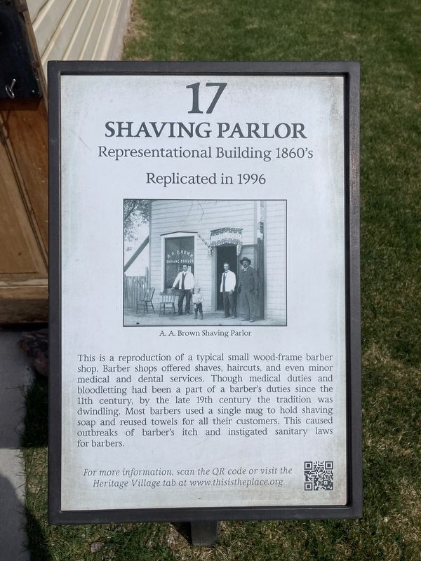 Shaving Parlor Marker. Click for full size. Shaving Parlor Marker image. Click for full size.