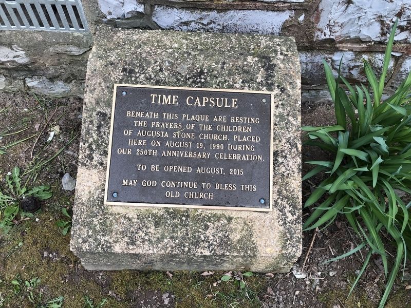 Time capsule on the grounds of the church image. Click for full size.
