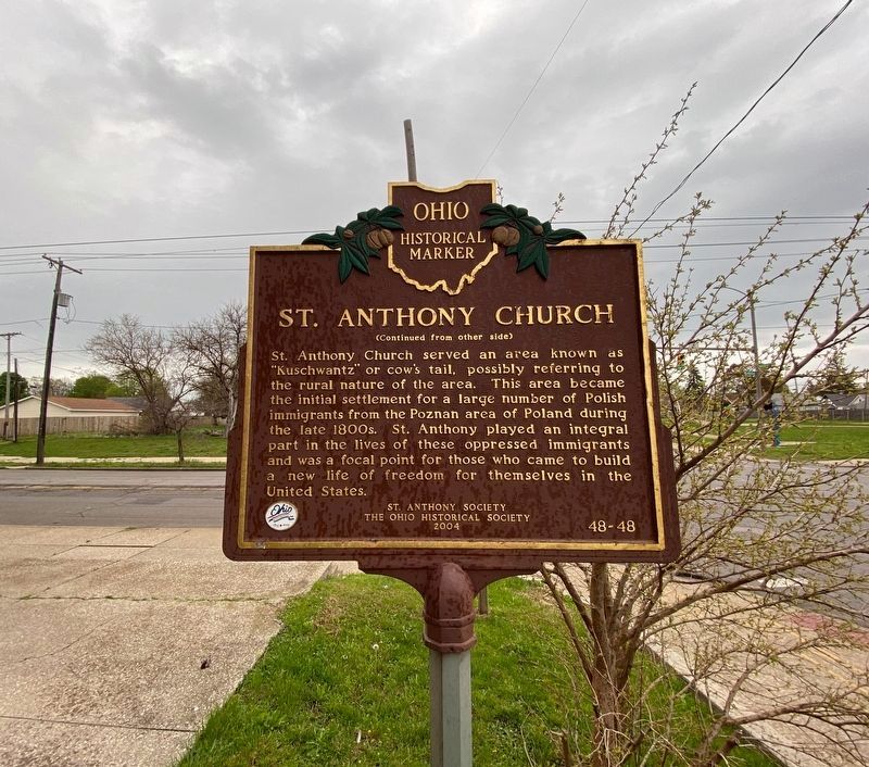 St. Anthony Church Marker reverse image. Click for full size.