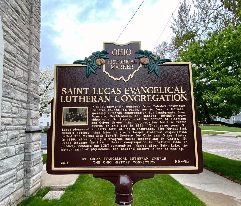 Saint Lucas Evangelical Lutheran Congregation/Saint Lucas Evangelical Lutheran Church Marker image. Click for full size.