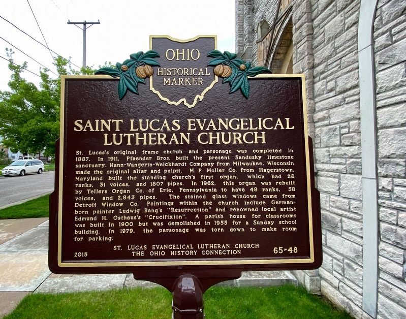 Saint Lucas Evangelical Lutheran Congregation/Saint Lucas Evangelical Lutheran Church Marker. Click for full size. Saint Lucas Evangelical Lutheran Congregation/Saint Lucas Evangelical Lutheran Church Marker image. Click for full size.