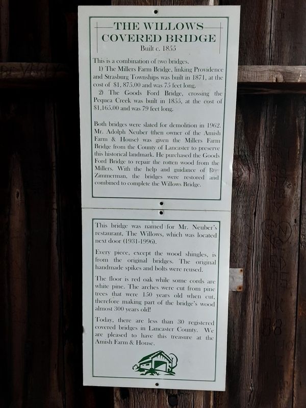 The Willows Covered Bridge Marker image. Click for full size.