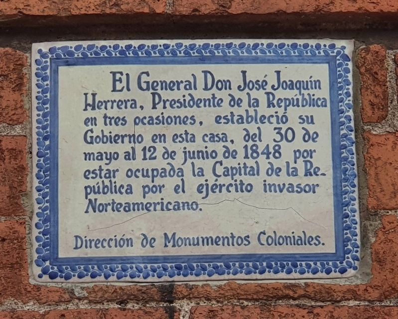House of Jos� Joaqu�n Herrera Marker image. Click for full size.