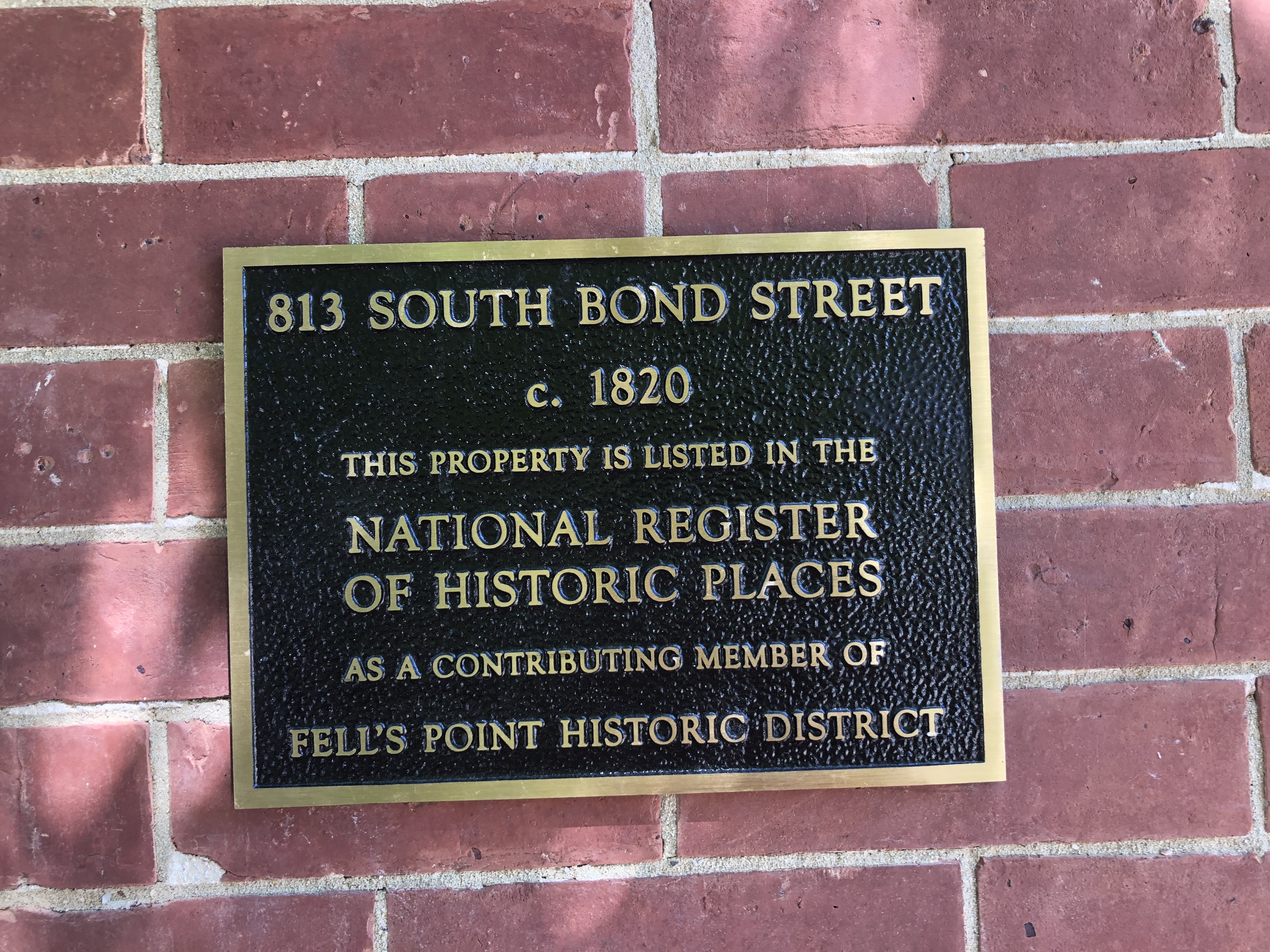 813 South Bond Street Marker