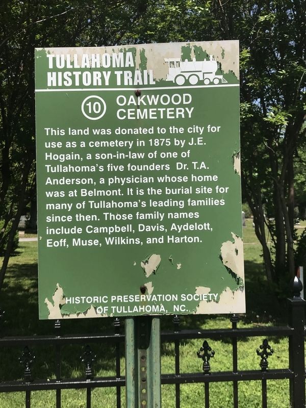 Oakwood Cemetery Marker. Click for full size. Oakwood Cemetery Marker image. Click for full size.
