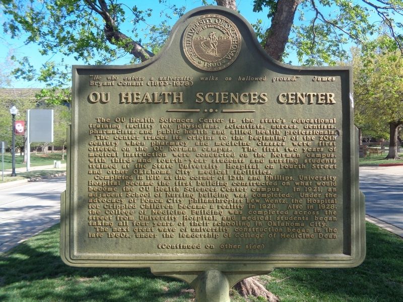 OU Health Sciences Center Marker. Click for full size. OU Health Sciences Center Marker image. Click for full size.