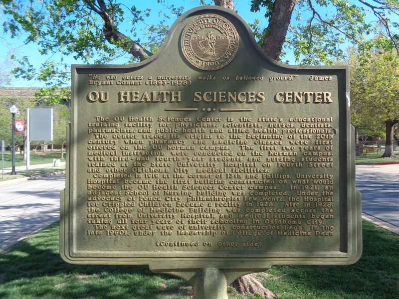 OU Health Sciences Center Marker image. Click for full size.