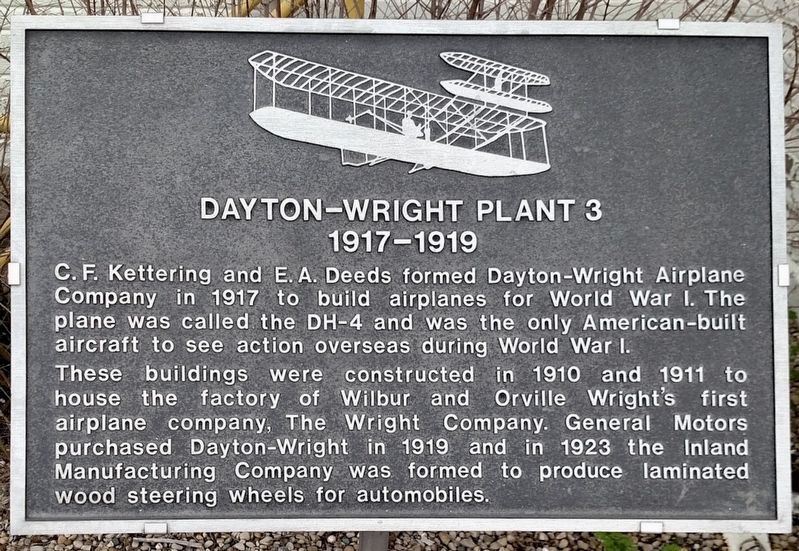Dayton-Wright Plant 3 Marker image. Click for full size.