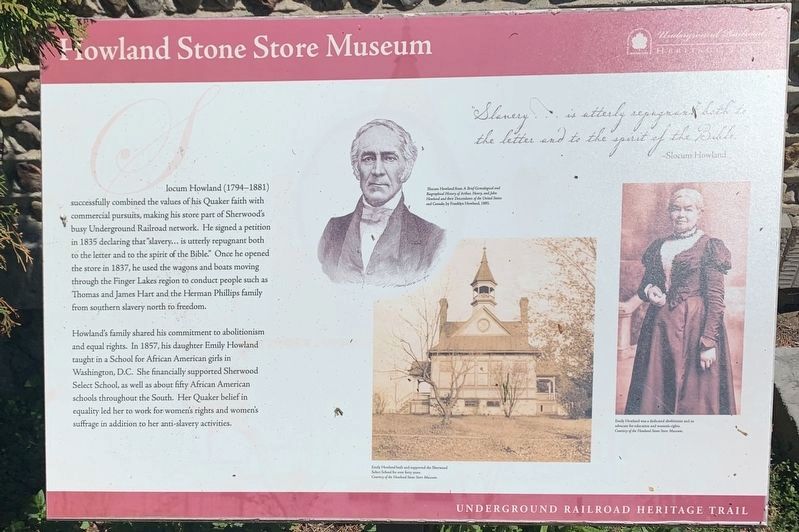 Howland Stone Store Museum Marker image. Click for full size.
