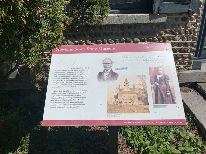 Howland Stone Store Museum Marker image. Click for full size.