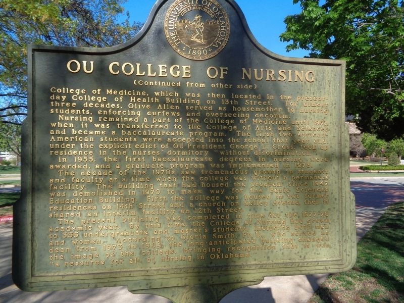 OU College of Nursing Marker image. Click for full size.