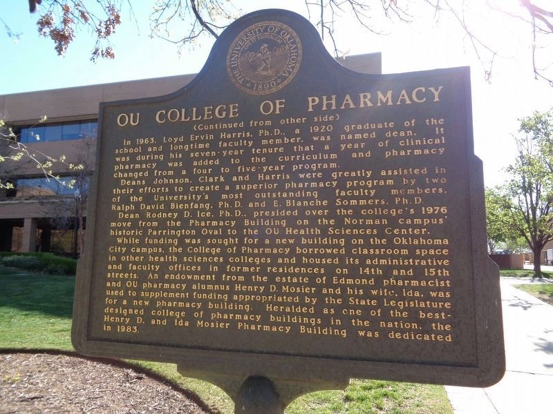 OU College of Pharmacy Marker reverse image. Click for full size.