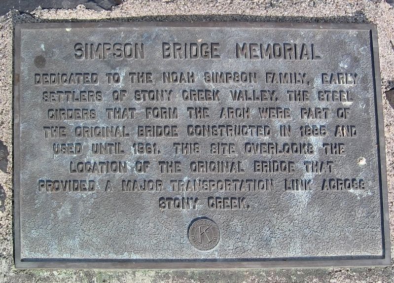 Simpson Bridge Memorial image. Click for full size.