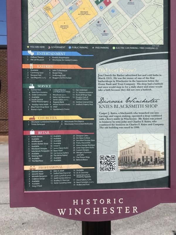 Did You Know? / Knies Blacksmith Shop / Home Bank & Trust Company Marker (Side A) image. Click for full size.