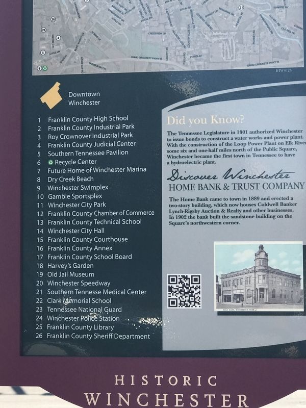 Did You Know? / Knies Blacksmith Shop / Home Bank & Trust Company Marker (Side B) image. Click for full size.