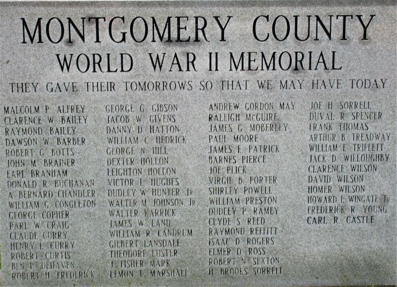 Montgomery County World War II Memorial image. Click for full size.