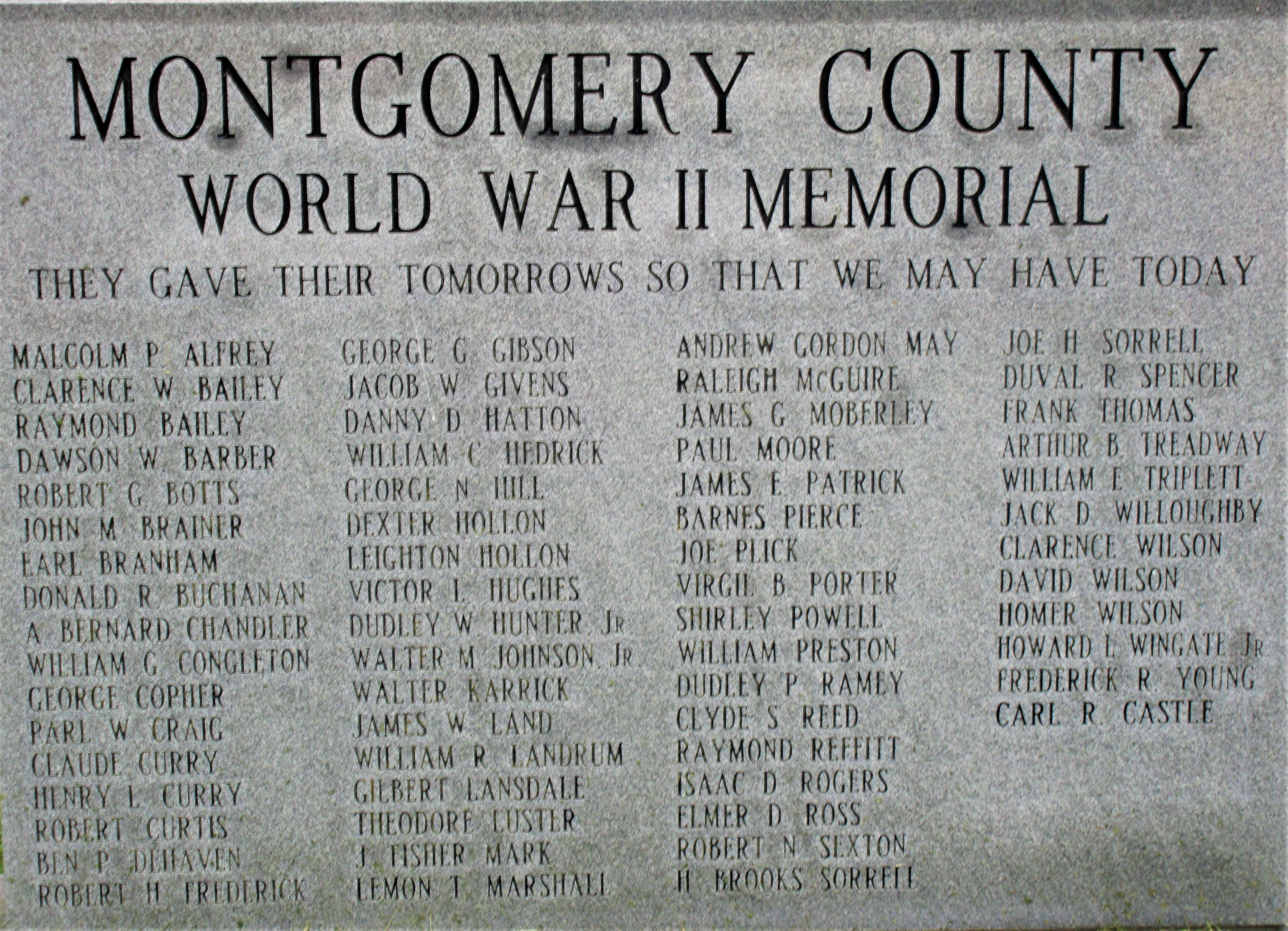 Montgomery County World War II Memorial