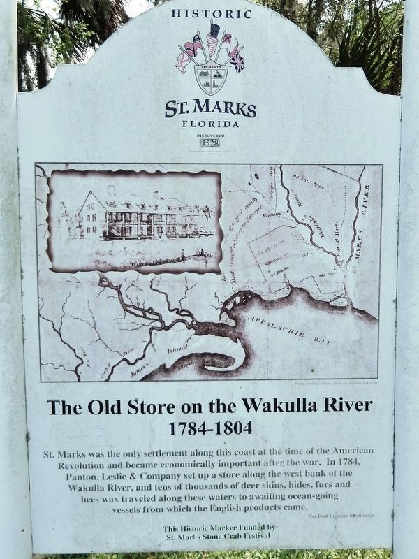 The Old Store on the Wakulla River Marker<br>(<i>front side</i>) image. Click for full size.