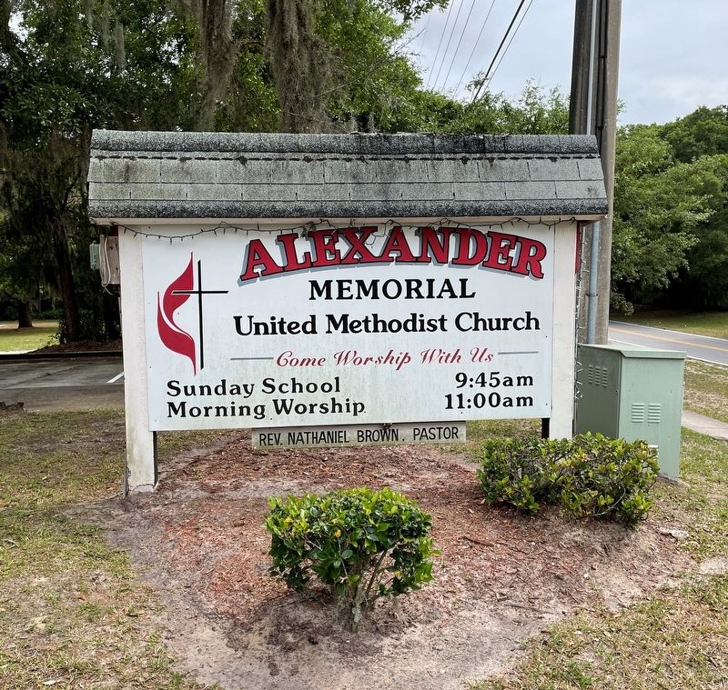 Alexander Memorial United Methodist Church sign. Click for full size. Alexander Memorial United Methodist Church sign image. Click for full size.