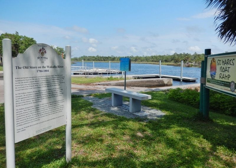 The Old Store on the Wakulla River Marker<br>(<i>back side � St. Marks River in background</i>) image. Click for full size.