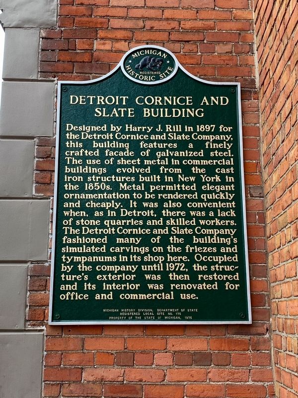Detroit Cornice and Slate Building Marker image. Click for full size.