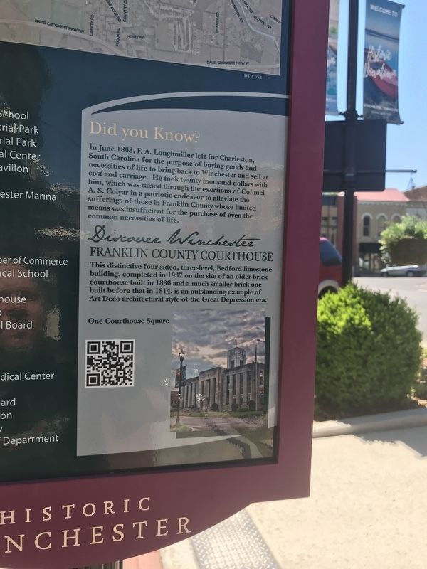 Did You Know? / Franklin County Courthouse Marker (Side B) image. Click for full size.