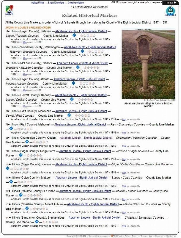 All the County Line Markers. Click for more information. All the County Line Markers image. Click for more information.