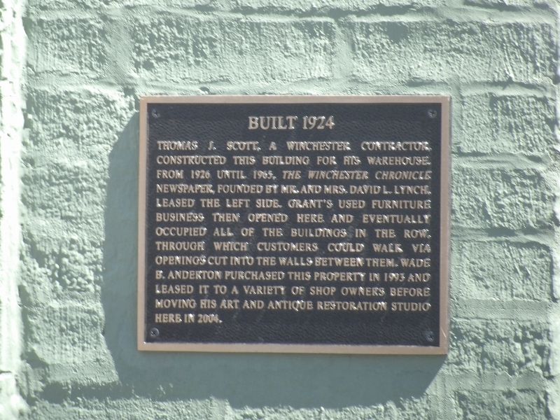 Built 1924 Marker image. Click for full size.