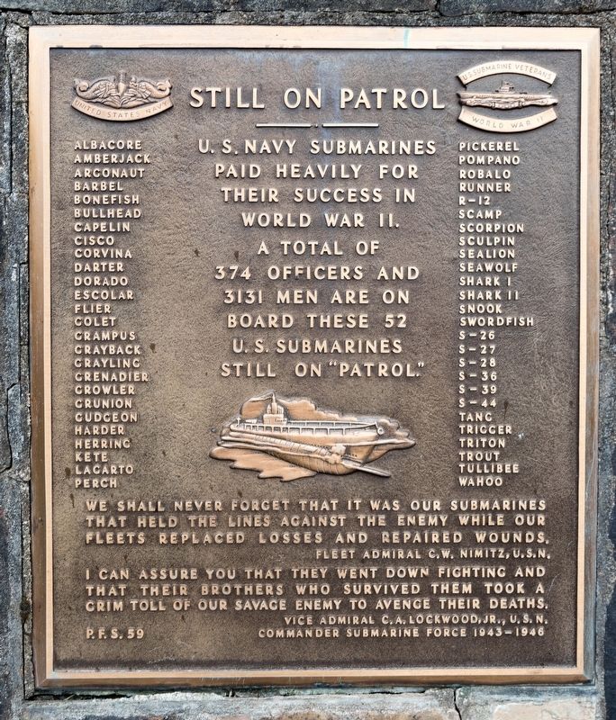 Left Tablet at the USS Cisco Submarine Memorial image. Click for full size.