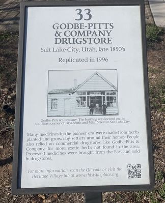 Godbe-Pitts & Company Drugstore Marker. Click for full size. Godbe-Pitts & Company Drugstore Marker image. Click for full size.