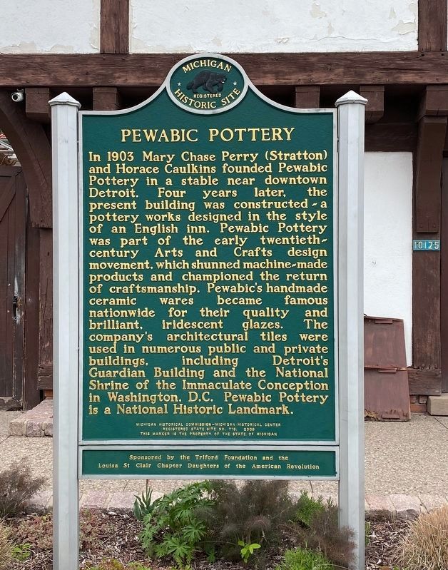Pewabic Pottery Marker image. Click for full size.