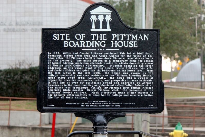 Site of the Pittman Boarding House side of Marker. Click for full size. Site of the Pittman Boarding House side of Marker image. Click for full size.