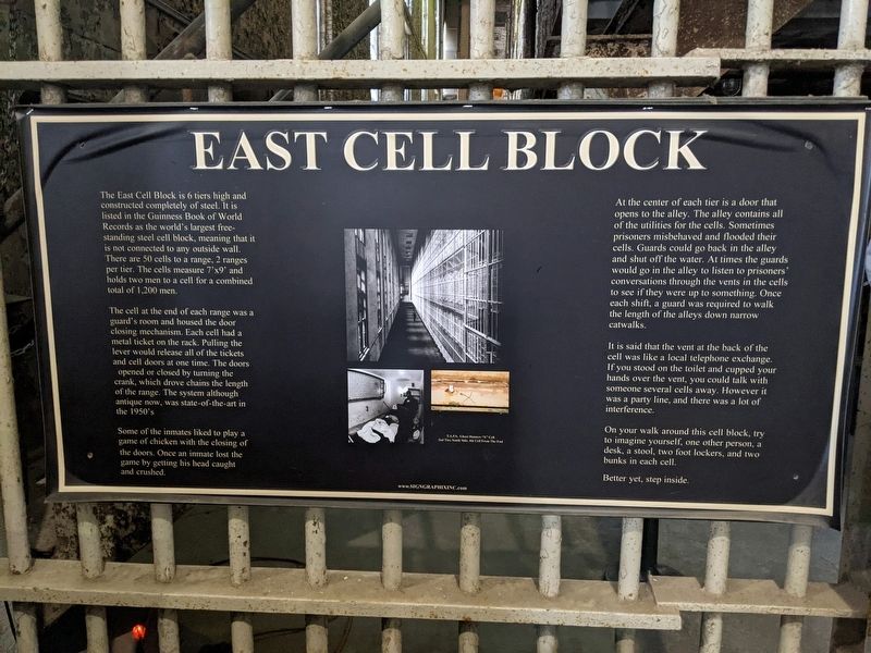 East Cell Block Marker. Click for full size. East Cell Block Marker image. Click for full size.