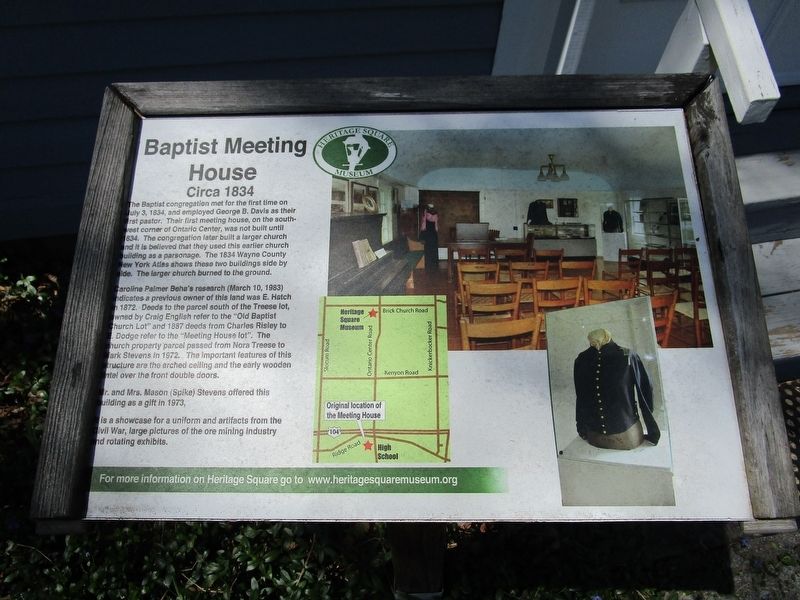 Baptist Meeting House Marker. Click for full size. Baptist Meeting House Marker image. Click for full size.