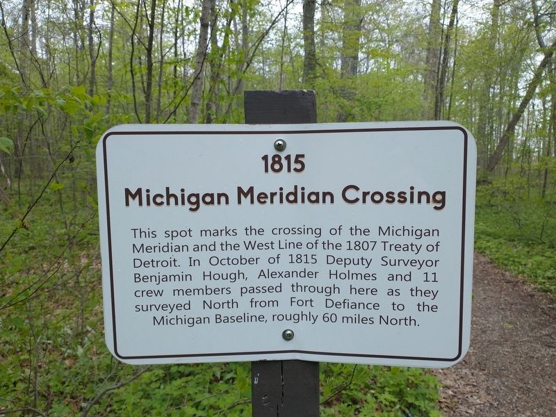 1815 Michigan Meridian Crossing Marker image. Click for full size.