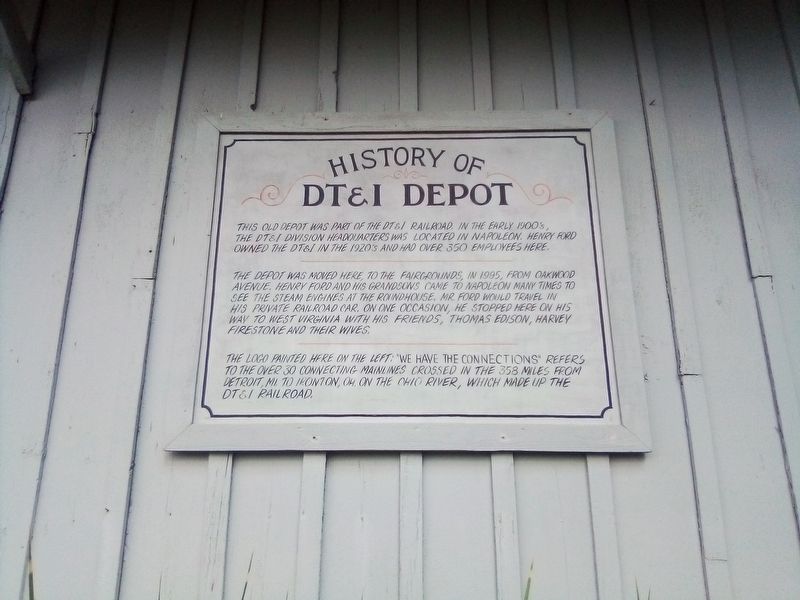 History of DT&I Railroad Marker image. Click for full size.
