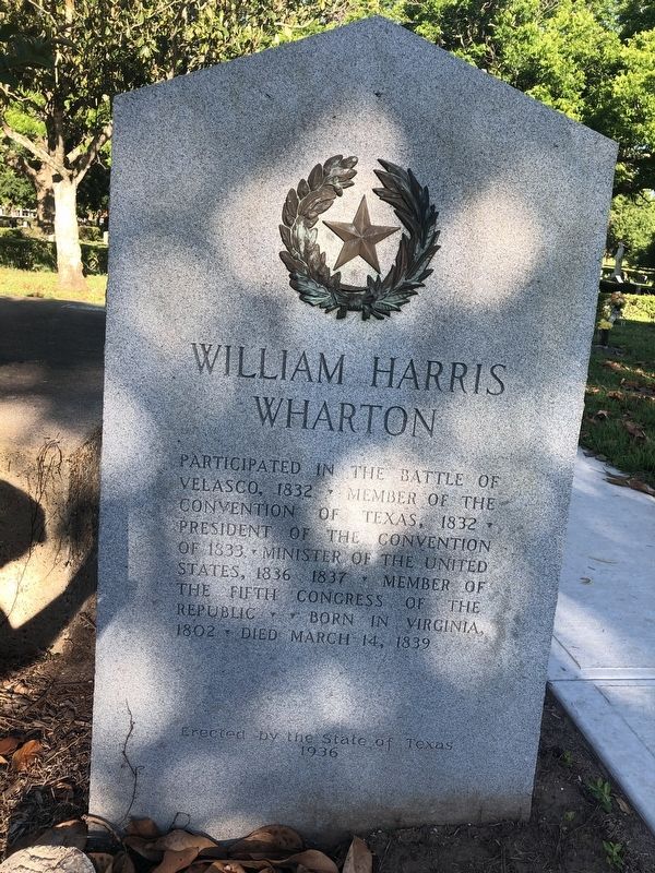 William Harris Wharton Marker. Click for full size. William Harris Wharton Marker image. Click for full size.