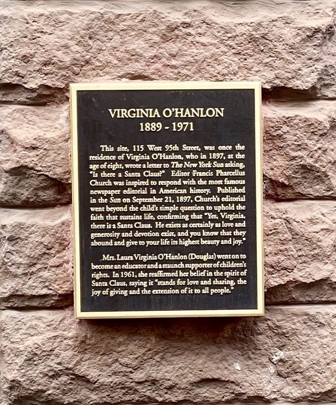 Virginia O'Hanlon Marker image. Click for full size.