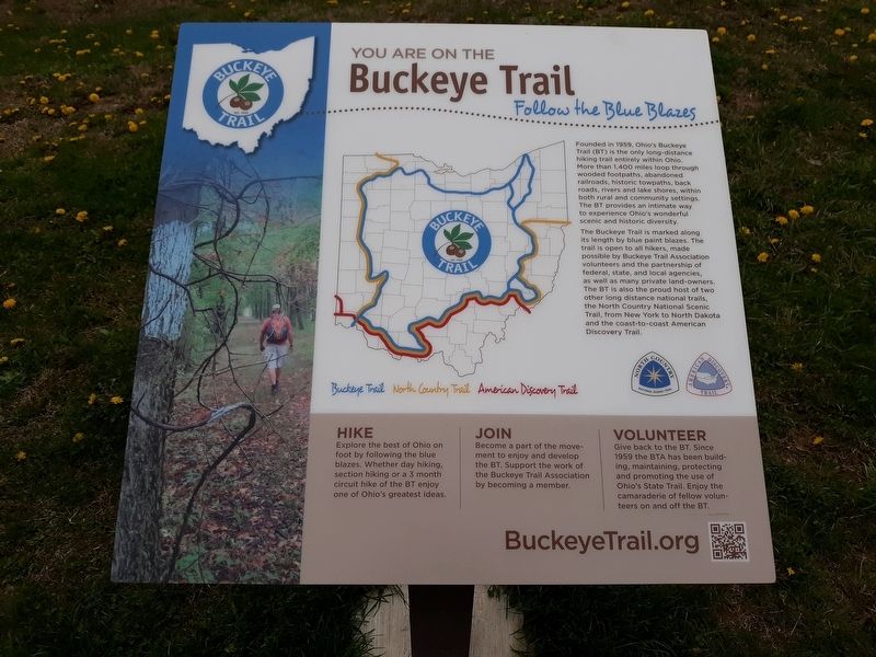 You Are On The Buckeye Trail Marker image. Click for full size.