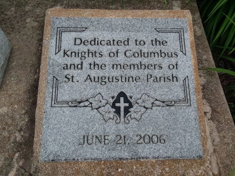 Saint Augustine Catholic Church Knights of Columbus tablet. Click for full size. Saint Augustine Catholic Church Knights of Columbus tablet image. Click for full size.