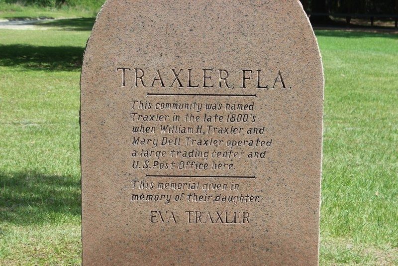 Traxler, Fla. side of marker image. Click for full size.