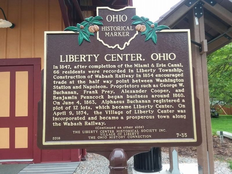 Liberty Center, Ohio Marker image. Click for full size.