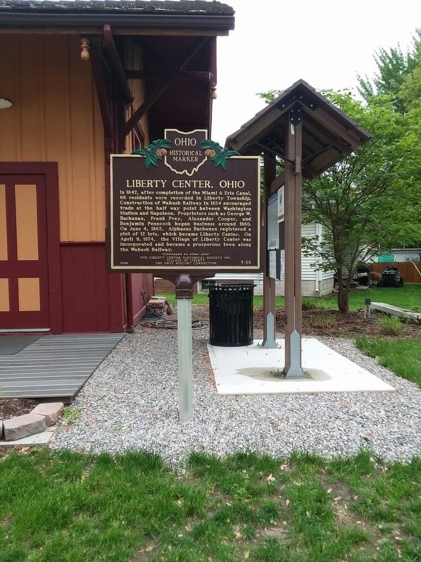 Liberty Center, Ohio - Wabash Depot Marker image. Click for full size.