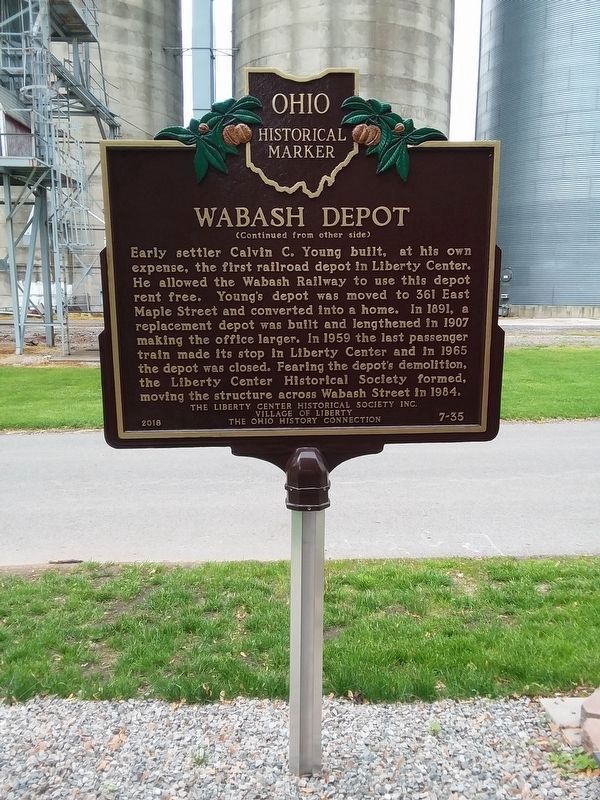 Liberty Center, Ohio - Wabash Depot Marker image. Click for full size.